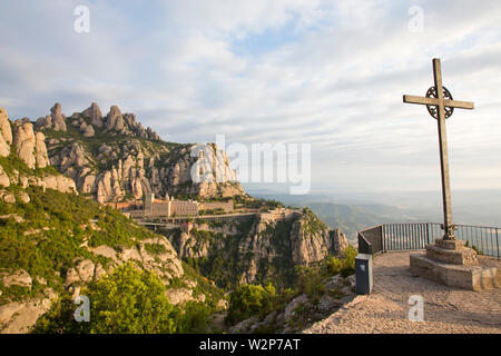 L'ABBAYE DE SANTA MARIA DE MONTSERRAT, ESPAGNE Banque D'Images