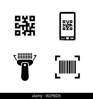 Vérifier le code. Les simples Vector Icons Set pour la vidéo, les applications mobiles, sites Web, projets d'impression et de votre conception. Illustration plat noir sur blanc Zone Illustration de Vecteur