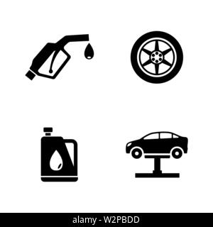 Auto. Les simples Vector Icons Set pour la vidéo, les applications mobiles, sites Web, projets d'impression et de votre conception. Illustration plat noir sur fond blanc. Illustration de Vecteur