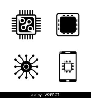 L'électronique. Les simples Vector Icons Set pour la vidéo, les applications mobiles, sites Web, projets d'impression et de votre conception. Illustration plat noir sur blanc Backg Illustration de Vecteur