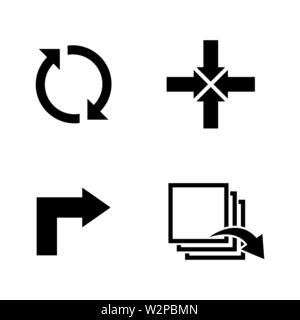 La rotation. Les simples Vector Icons Set pour la vidéo, les applications mobiles, sites Web, projets d'impression et de votre conception. Illustration plat noir sur blanc Backgrou Illustration de Vecteur