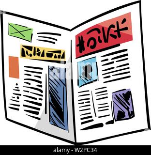 Cartoon Illustration de journal ouvert Clip Art de l'objet Illustration de Vecteur