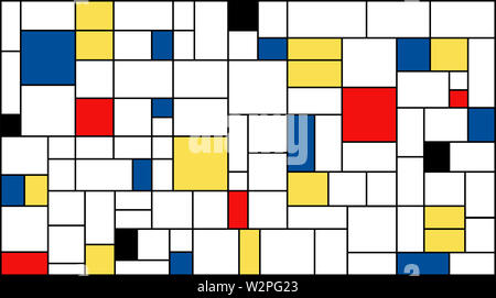 Neoplasticism (Piet Mondrian) modèle d'imitation. Texture de fond de grande taille. Banque D'Images