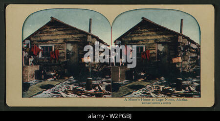A Miner's home at Cape Nome, Alaska, de Robert N Dennis collection de vues stéréoscopiques 2 Banque D'Images