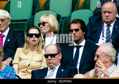 Londres, Royaume-Uni, 10 juillet 2019 : Sara Foster et Tommy Haas visiter le fort Royal au jour 9 au tennis de Wimbledon 2019 au All England Lawn Tennis et croquet Club à Londres. Crédit : Frank Molter/Alamy live news Banque D'Images