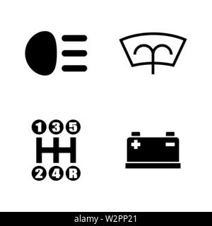 Des pièces de voiture. Les simples Vector Icons Set pour la vidéo, les applications mobiles, sites Web, projets d'impression et de votre conception. Illustration plat noir sur White Background Illustration de Vecteur