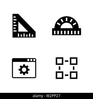 Instruments d'ingénierie. Les simples Vector Icons Set pour la vidéo, les applications mobiles, sites Web, projets d'impression et de votre conception. Illustration à plat noir Illustration de Vecteur