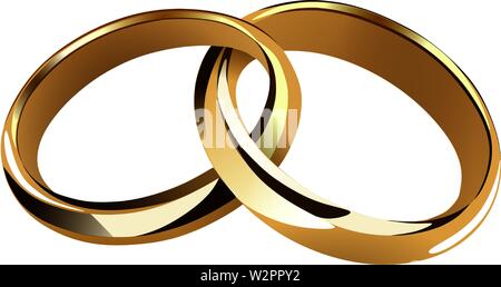Or isolé de mariage interwined vector illustration Illustration de Vecteur