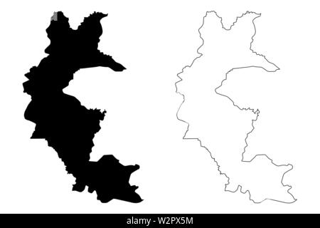 Région de Faranah (subdivisions de la Guinée, Guinée Conakry, Guinée française) map vector illustration, scribble sketch carte Faranah Illustration de Vecteur