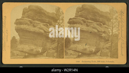 L'équilibre entre rock, 300 tonnes, Colorado, à Robert N Dennis collection de vues stéréoscopiques Banque D'Images