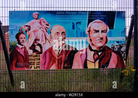 La mémoire des membres de l'équipage du Titanic Shankill Road, Belfast, Irlande du Nord. Banque D'Images