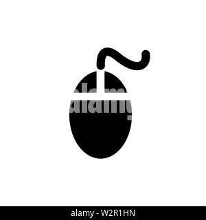 L'icône de la souris dans l'appartement de style Vector App, l'interface utilisateur, sites Web. Icône noire illustration vectorielle. Banque D'Images