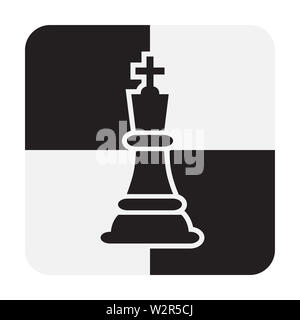 Pièces d'échecs roi isolé sur fond blanc. Vector Illustration Silhouettes Roi échiquier. Banque D'Images