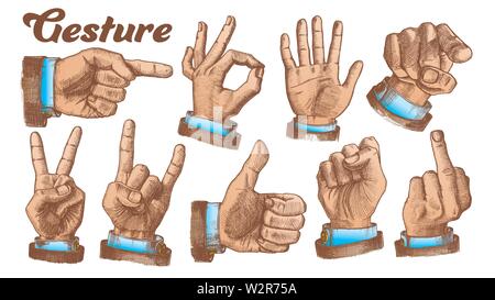 Plusieurs masculin couleur Main vecteur Illustration de Vecteur