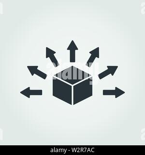 Icône de distribution plate. Design monochrome créatif de la collection d'icônes blockchain. Icône de distribution d'illustrations de panneau simple pour mobile et Web Illustration de Vecteur