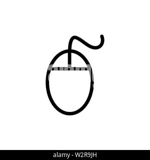 L'icône de la ligne de la souris dans l'appartement de style Vector App, l'interface utilisateur, sites Web. Icône noire Vector Illustration Banque D'Images