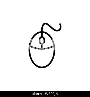 L'icône de la ligne de la souris dans l'appartement de style Vector App, l'interface utilisateur, sites Web. Icône noire Vector Illustration Banque D'Images
