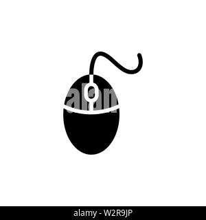 L'icône de la souris dans l'appartement de style Vector App, l'interface utilisateur, sites Web. Icône noire Vector Illustration Banque D'Images