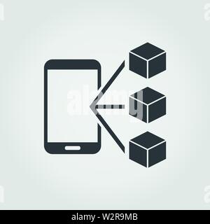 Icône de l'application Blockchain. Design monochrome créatif de la collection d'icônes blockchain. Illustration simple de l'enseigne icône de l'application blockchain pour mobile et Web Illustration de Vecteur