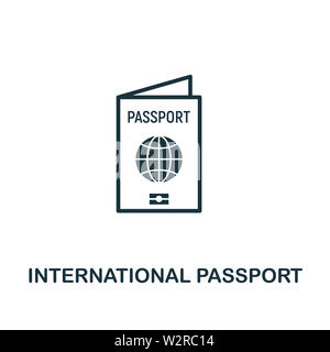 Icône International Passport. Design d'éléments créatifs de la collection d'icônes touristiques. Pixel Perfect International Passport icône pour la conception Web, les applications Banque D'Images