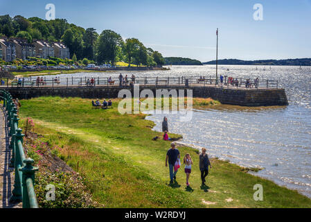 Arnside Pier sur la rivière Kent en Cumbria. Banque D'Images