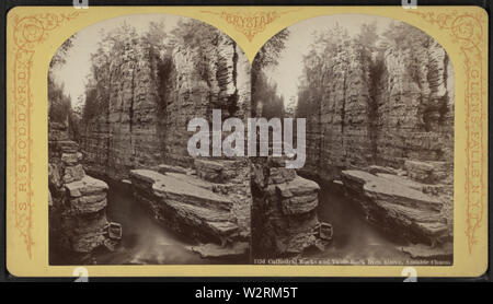 Les roches de la cathédrale et Table Rock à partir de ci-dessus, au Sable (Ausable Chasm), par Stoddard, Seneca Ray, 1844-1917 , 1844-1917 Banque D'Images
