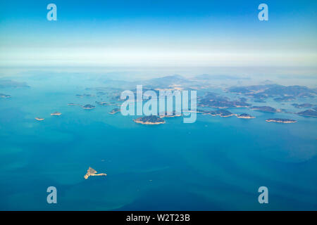 Vue aérienne de la belle île de Geoje en Corée du Sud Banque D'Images