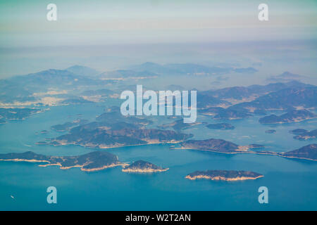 Vue aérienne de la belle île de Geoje en Corée du Sud Banque D'Images