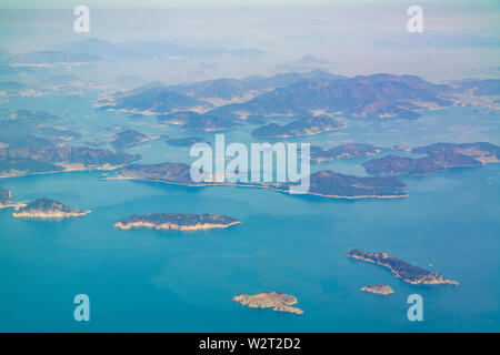 Vue aérienne de la belle île de Geoje en Corée du Sud Banque D'Images