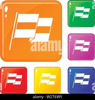 Drapeau égyptien icons set vector color Illustration de Vecteur