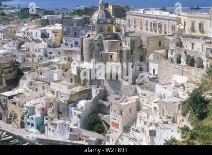 Église de San Michele Arcangelo, corricella, île de Procida, Campanie, Italie Banque D'Images