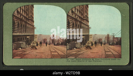 La Californie vers le bas St de Fairmount Hotel, l'incendie qui a ravagé de San Francisco, à partir de Robert N Dennis collection de vues stéréoscopiques Banque D'Images