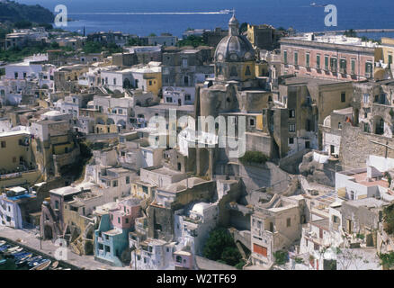 Église de San Michele Arcangelo, corricella, île de Procida, Campanie, Italie Banque D'Images