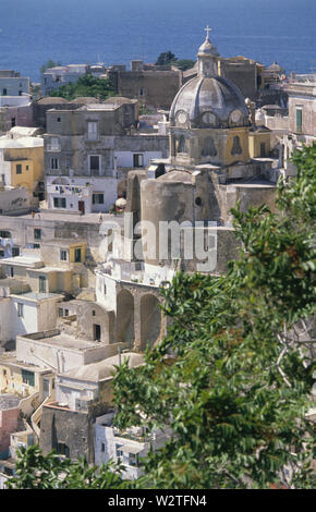 Église de San Michele Arcangelo, corricella, île de Procida, Campanie, Italie Banque D'Images