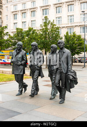 Statue des Beatles d'Andrew Edwards à Liverpool, Royaume-Uni Banque D'Images