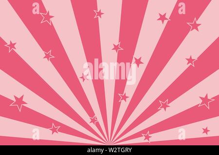 Étoiles roses avec rayons abstrait vecteur illustration lignes radiales arrière-plan Illustration de Vecteur