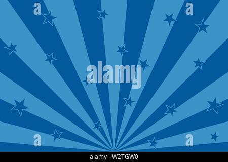 Étoiles bleues avec rayons abstrait vecteur illustration lignes radiales arrière-plan Illustration de Vecteur