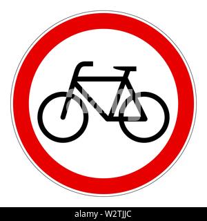 Simple rouge sans vélos vélos interdit signe illustration vectorielle Illustration de Vecteur