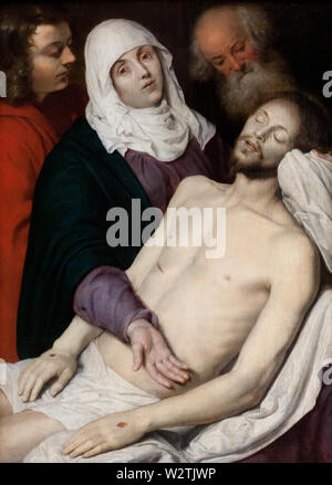 Grieving Vierge Marie portant son fils mort Jésus Christ dans ses bras. Actuellement affichée dans le Musée des beaux-arts de Valenciennes. Banque D'Images