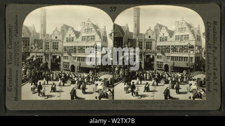Heure de danse folklorique dans le village belge un siècle de progrès Chicago, 1933, de Robert N Dennis collection de vues stéréoscopiques Banque D'Images
