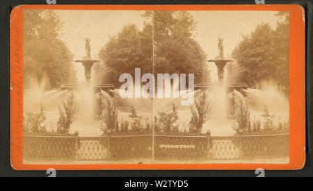 Fontaine en Park, Savannah, GA, de Robert N Dennis collection de vues stéréoscopiques 2 Banque D'Images