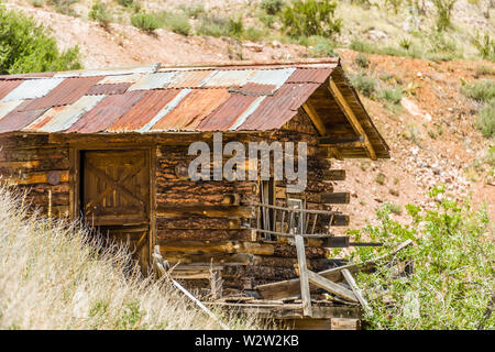 Jerome Ghost Town Log Cabin Banque D'Images