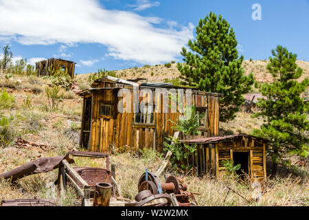 Jerome Ghost Town Shacks Banque D'Images