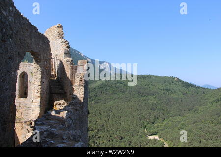 Château de Puilaurens, France Banque D'Images