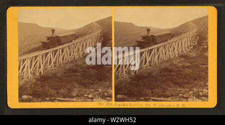 L'échelle de Jacob, Mt Washington RR, par Kilburn Brothers Banque D'Images