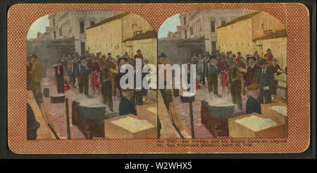 Jim Forrest et son camp d'approvisionnement sur Laguna St, San Francisco, la catastrophe du 18 avril 1906, à partir de Robert N Dennis collection de vues stéréoscopiques 2 Banque D'Images