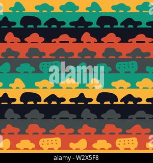 Rayures vectoriel continu avec les voitures colorées Illustration de Vecteur