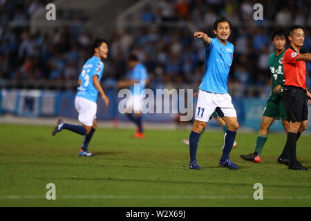 Yokohama FC, Kazuyoshi Miura durant la Coupe de l'Empereur JFA 99e Championnat de Football Japon 2e match entre l'Université de Sendai Yokohama FC 2-1 au Stade de Football de la NHK Spring Mitsuzawa à Kanagawa, Japon, le 10 juillet 2019. Mm. Kenzaburo Crédit : Matsuoka/AFLO/Alamy Live News Banque D'Images