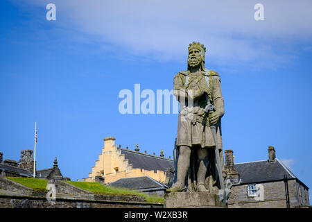 Statue du roi Robert the Bruce au château de Stirling Stirling Stirlingshire Ecosse Banque D'Images