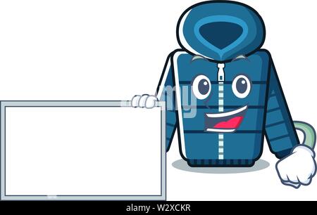 Avec manteau d'hiver du conseil dans la forme de caractères Illustration de Vecteur
